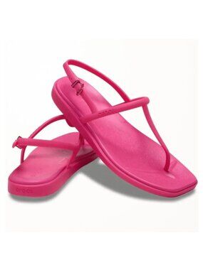 Crocs Miami Thong Buckle Flat Sandal in Dragon Fruit NWT